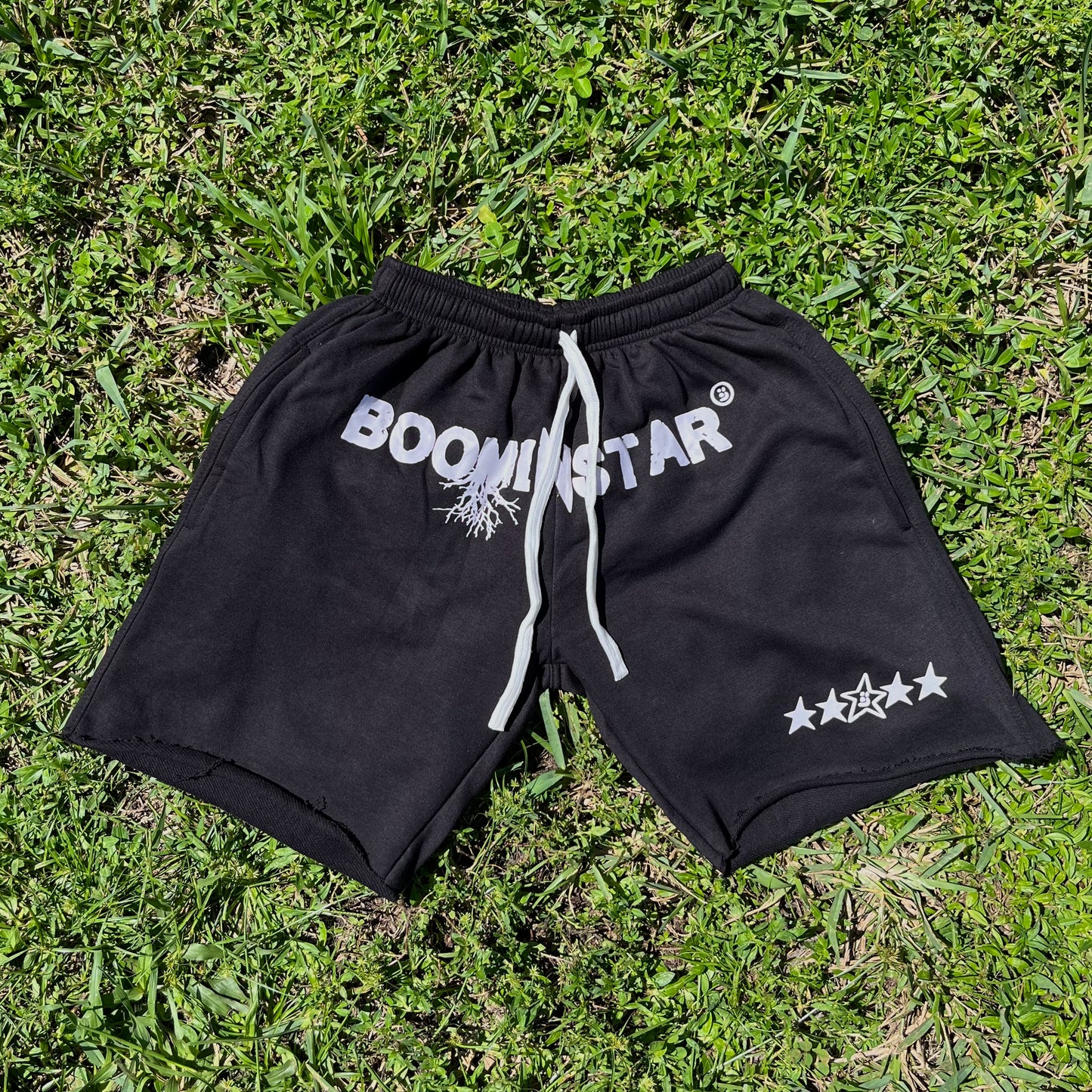 "B-STAR" Distressed Shorts